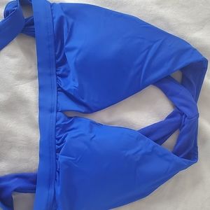 Kobalt blue swim top criss cross back